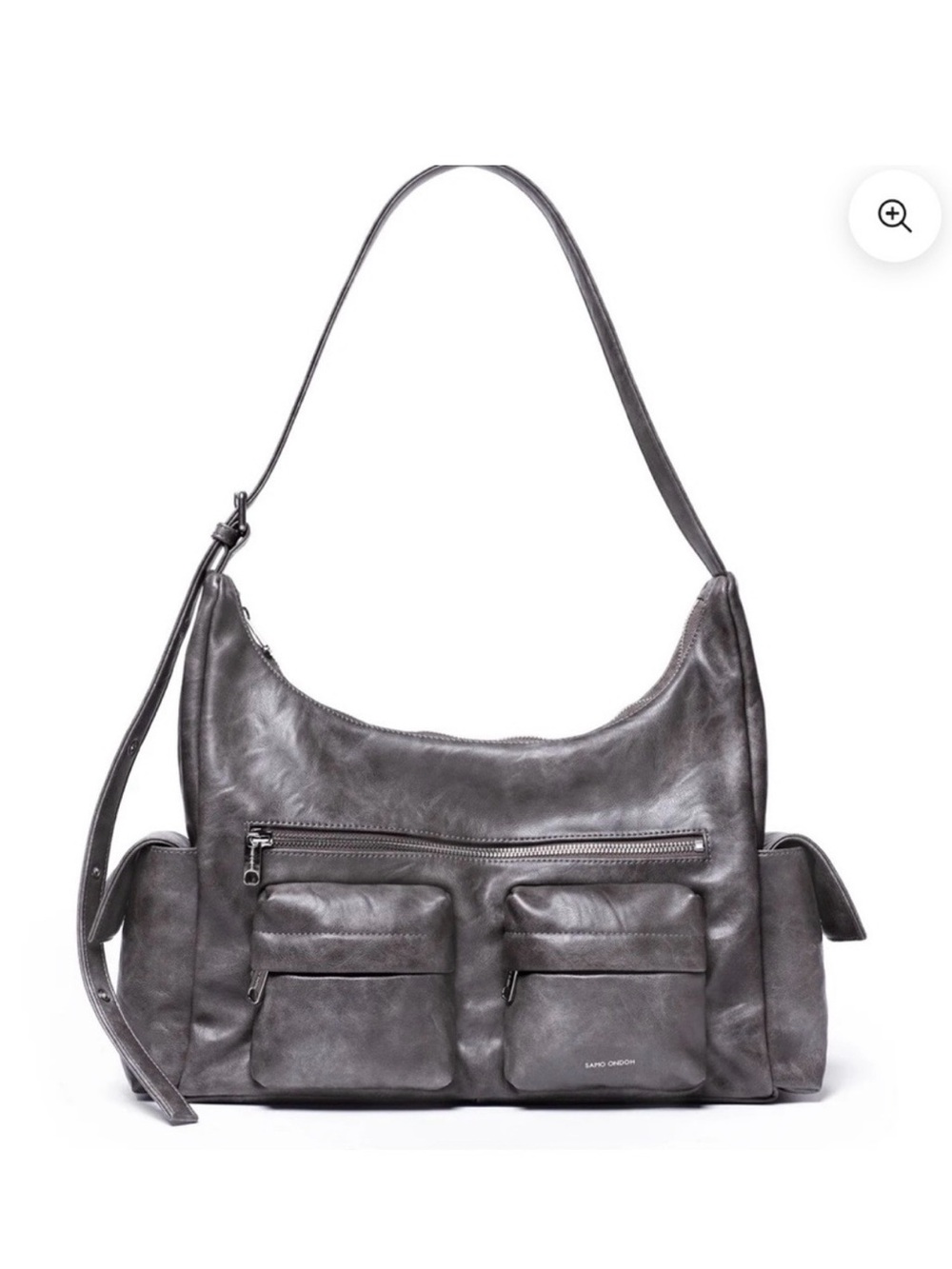 SAMO ONDOH Pockets Utility Gray Shoulder Bag Made In Korea New